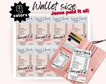 Jesus paid it all Christian Wallet Size Scripture Cards, Gospel Tract to pass out, Spread the Good News Printable Scripture Cards