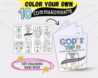 10 Commandments Kids Activity, Printable 10 Commandments Craft, 10 Commandments for Kids, Ten Commandments Craft, 10 Commandments DIY Book