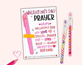 Valentinstag Gebetskarten, Christliche Schul Valentinstag Karten, Religiöse Valentinstag Karten für das Klassenzimmer, Valentinstag ohne Süßigkeiten für Kinder