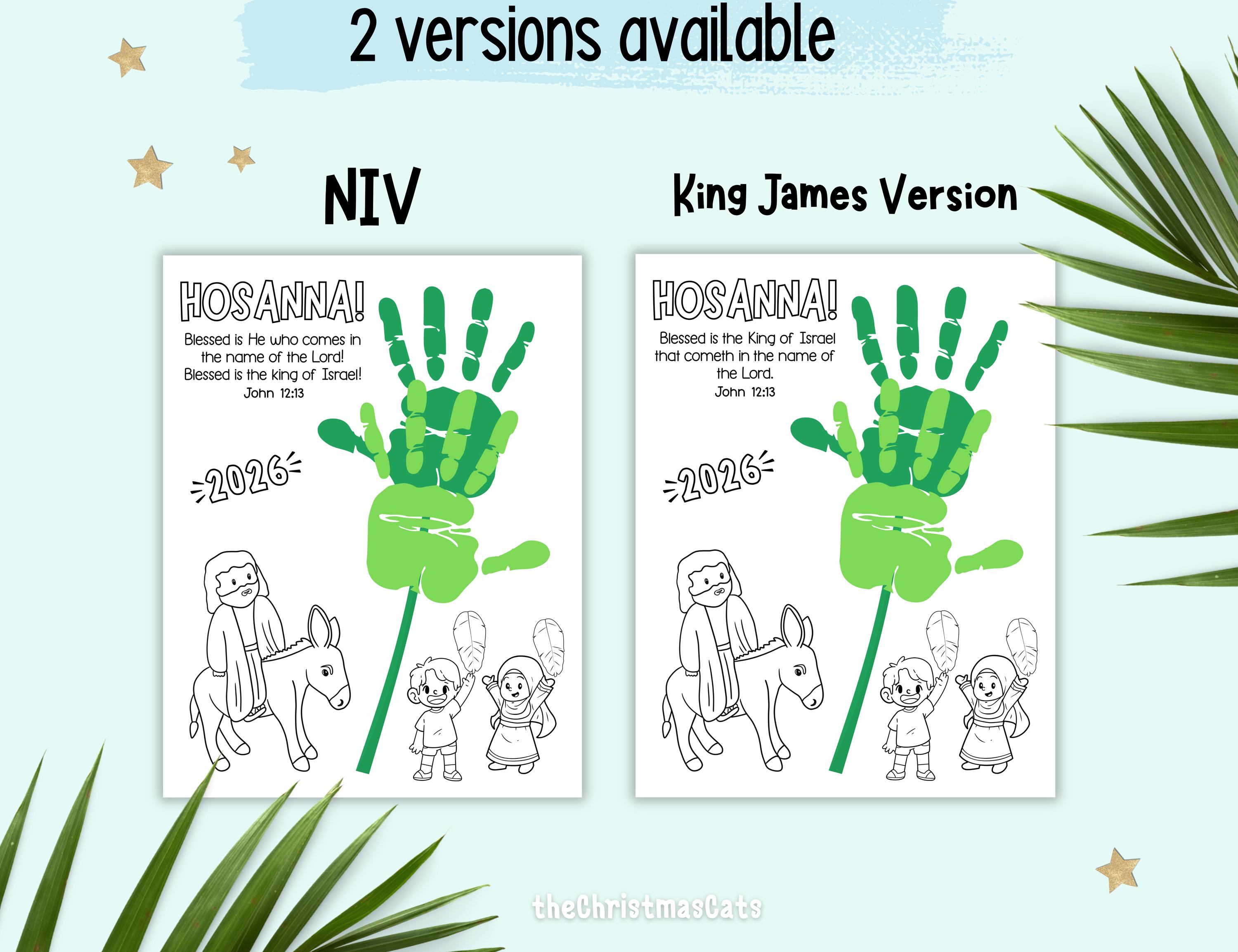 Palm Sunday Handprint Craft Activity for Kids, Holy Week Activity for ...