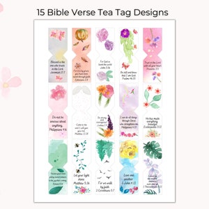 Scripture Tea Bag Tags and Envelopes, Bible Verse Tea Bag Tags, Tea Gifts for Mom, Christian Gifts for women, Church Gift, Tea Lover Gift image 2