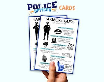Police Officer Armor of God Cards, Christian Law Enforcement Gift, Printable Encouragement Cards, Police Academy Graduation Gift Keepsake