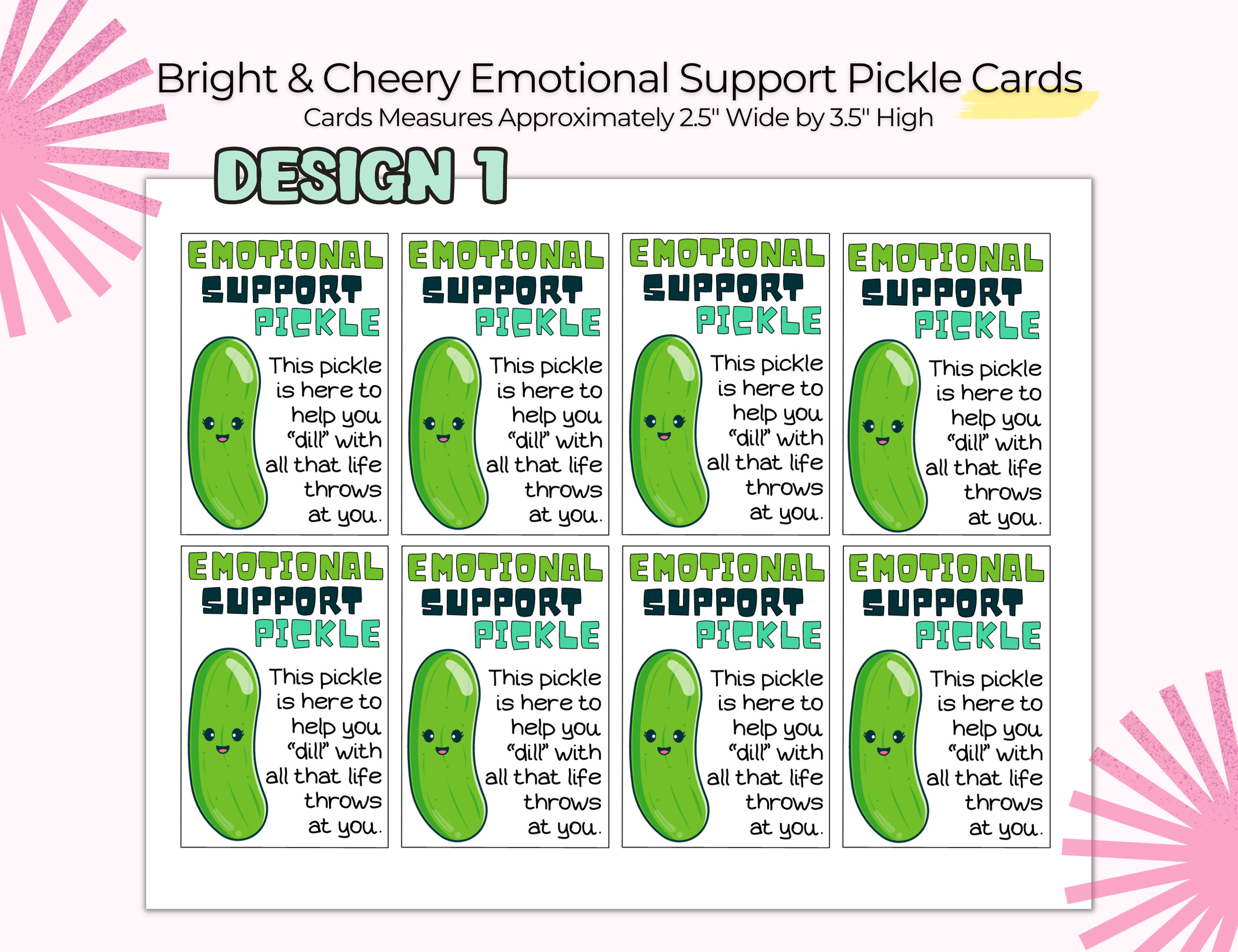 32 Pickle Crochet Patterns for Amigurumi, Keychains, Ornaments, and Plushies 28 Emotional Support Pickle Tags and Cards