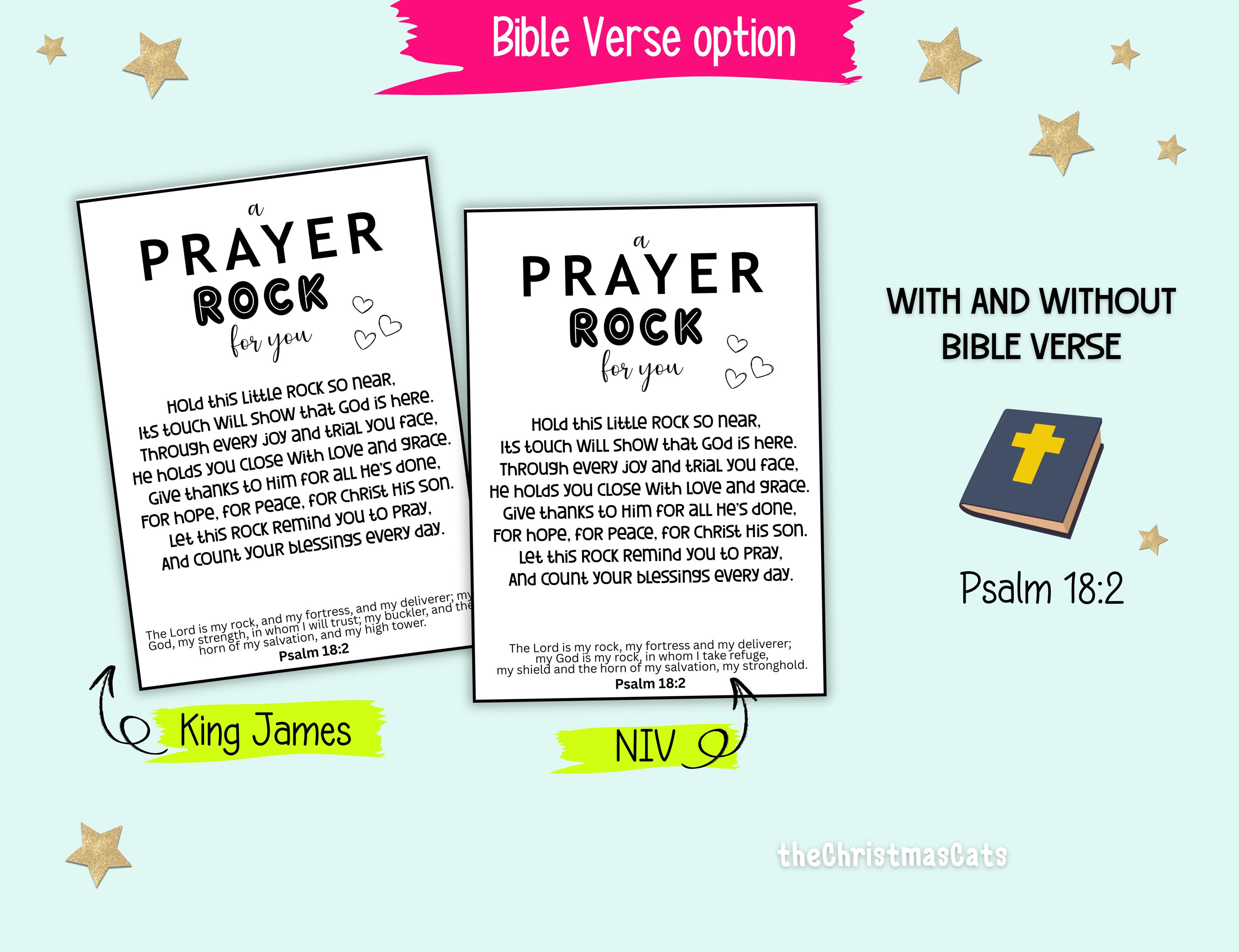 Prayer Rock Cards, Bible Verse Cards Add Your Own Rocks, Worry Stone ...