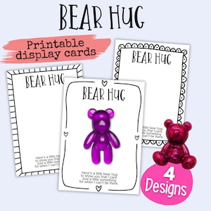 Cartes câlins avec poche câlins, Cartes imprimables Câlins avec poche, Cartes pour petit câlin câlins en peluche, Câlin ours en peluche, poche câlin, petit ours