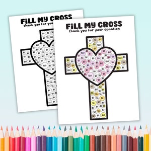 Fill My Cross Fundraiser Donation Tracker, Church fundraising, Church New Building Fundraiser, Missionary Fundraiser, Donation Goal Tracker