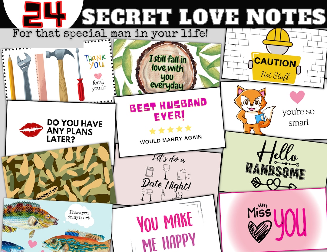 Valentine's Day Love Notes for Husband Printable Love - Etsy
