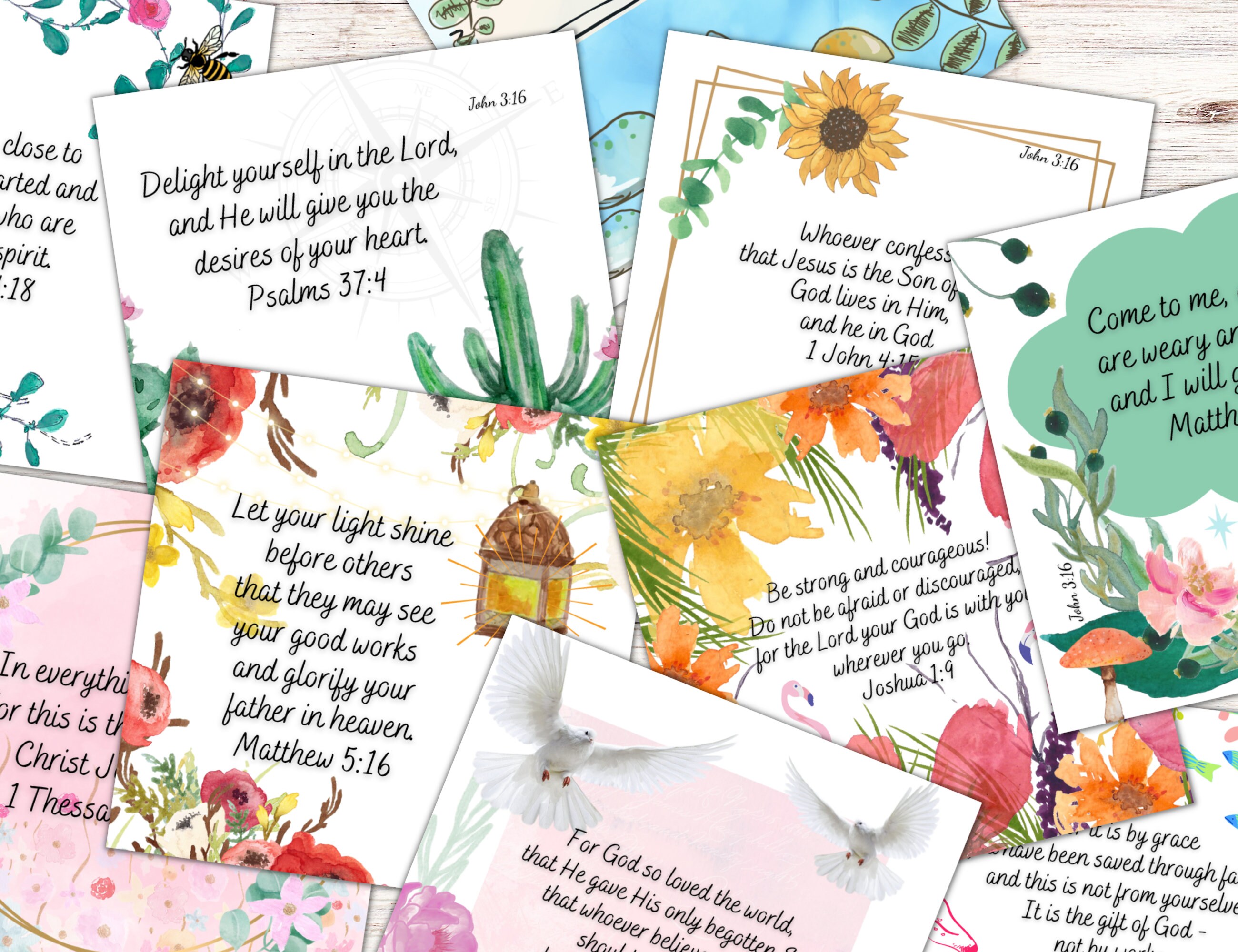 Bible Verse Cards, Printable Scripture Cards, Christian Tracts to Pass ...