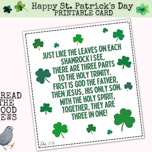 Shamrock Holy Trinity - 2 Coríntios 13:14, cartões de versículos bíblicos do dia de São Patrício, folhetos cristãos para distribuir, dia cristão de St.