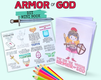 Armor of God Printable Activity for Kids, Bible Coloring Page, Scripture Craft, Sword of the Spirit Activity, Armor of God Coloring Craft