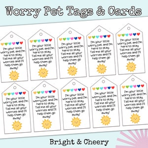 Worry Buddies Pet Tags & Worry Pet Cards for Crochet Pets, Loom Pets, Pocket Worry Pet Gift Tags for Worry pocket Monster, worry Worms