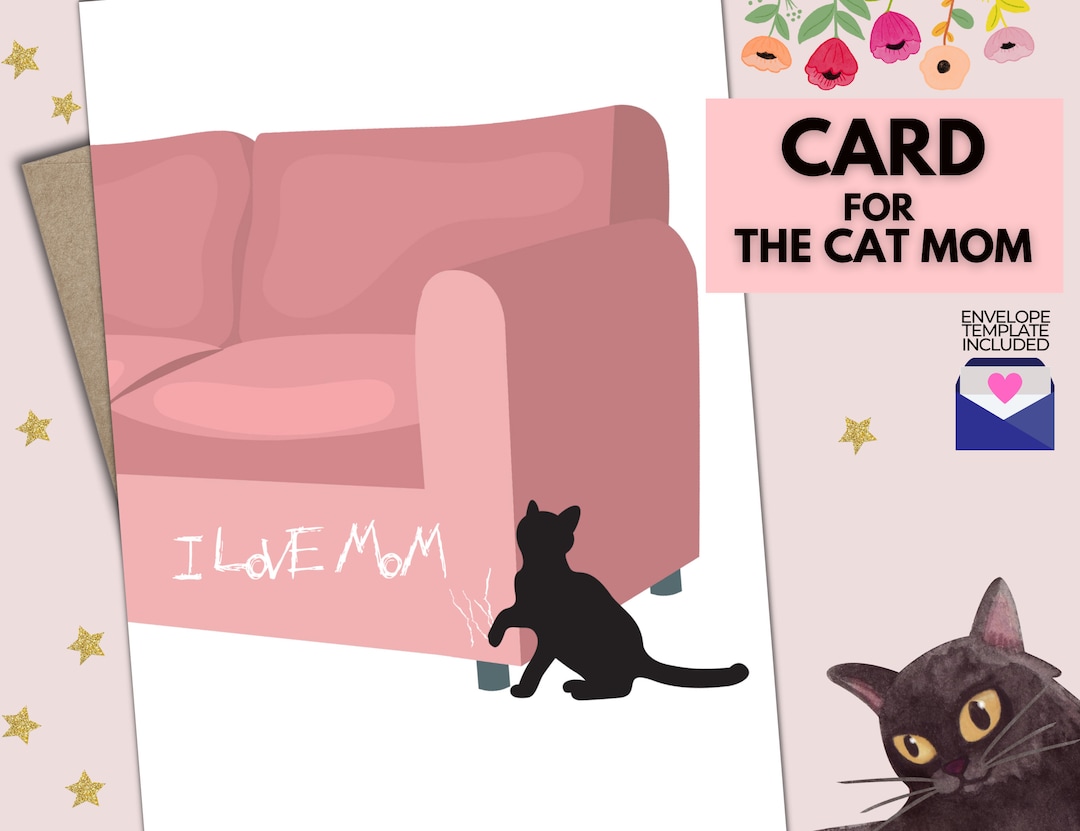 Cat Mother's Day Card, Funny Card for Cat Mom, Printable Cat Card for ...