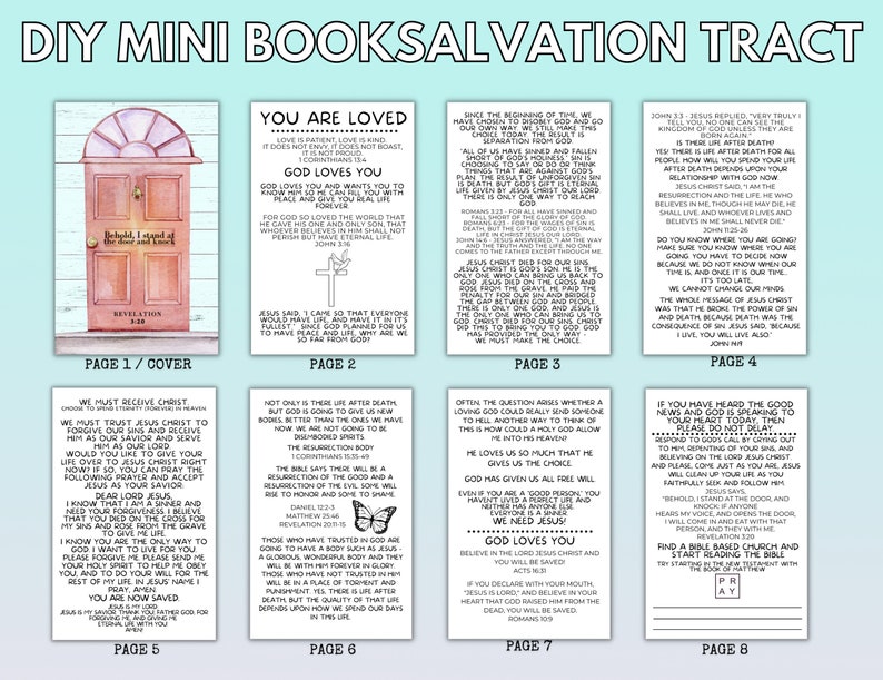 Printable Salvation Tracts Gospel Tracts Christian Tracts to Pass Out ...