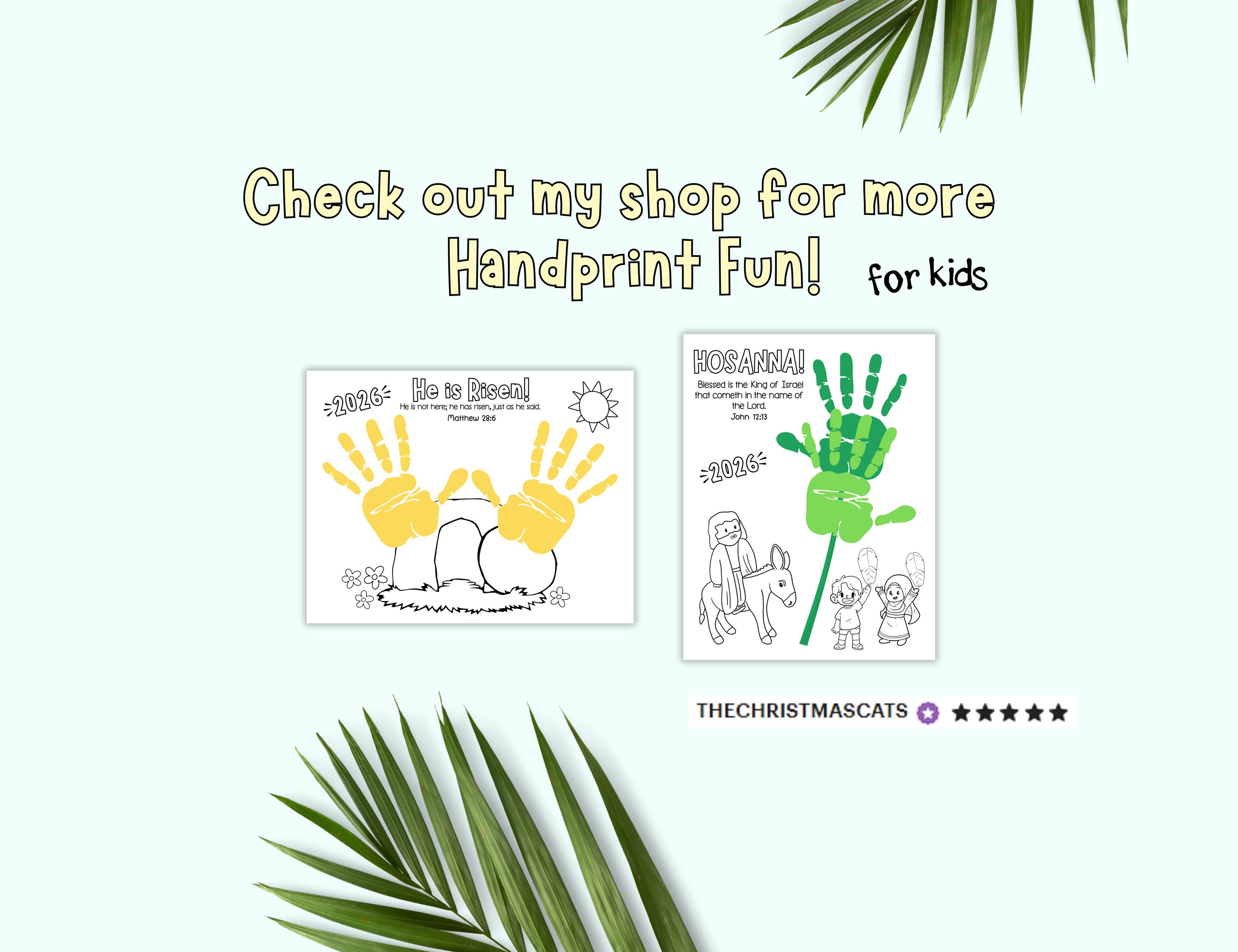 Palm Sunday Handprint Craft Activity for Kids, Holy Week Activity for ...