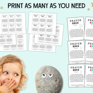 Prayer Rock Cards, Bible Verse Cards Add Your Own Rocks, Worry Stone ...