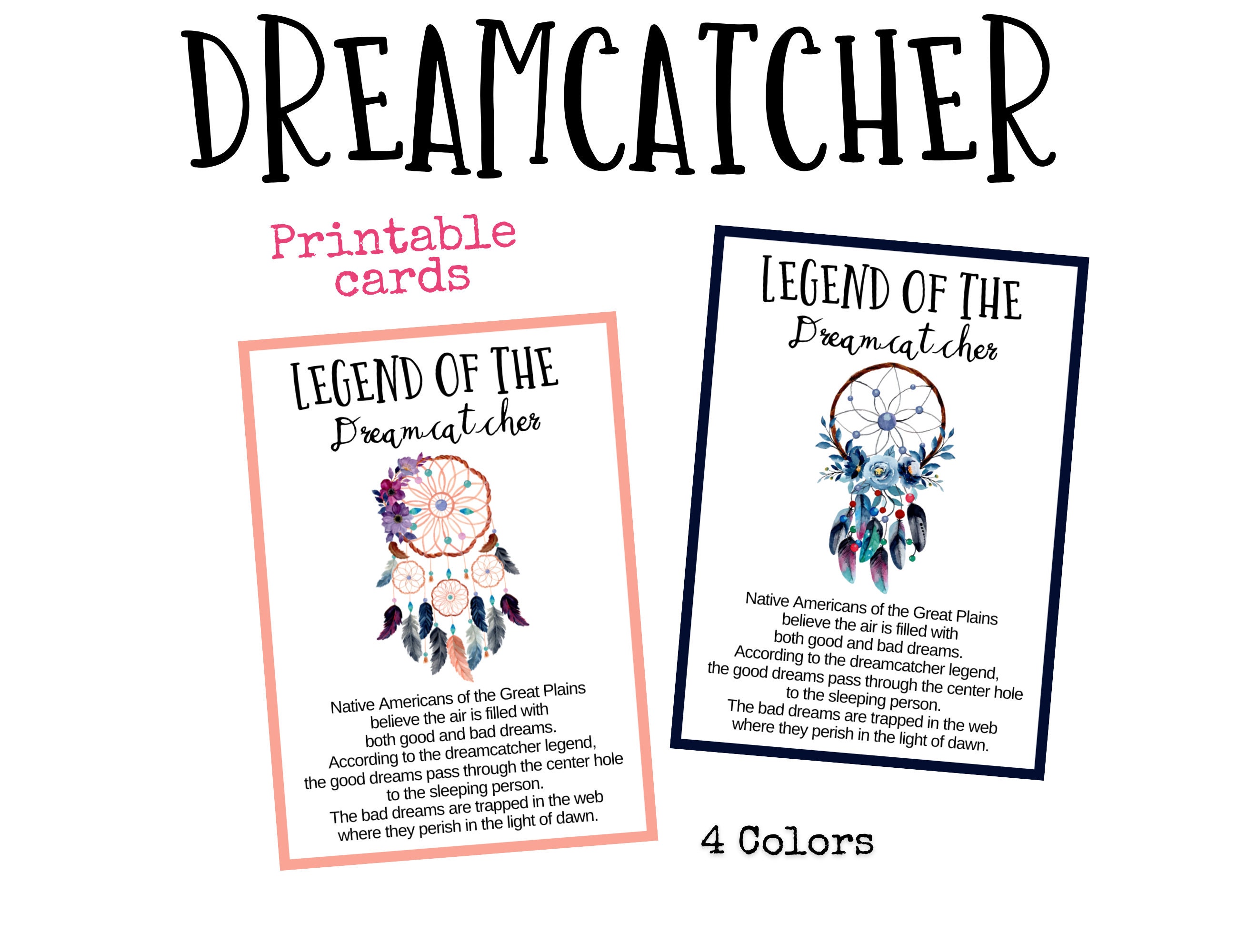 The Legend of the Dreamcatcher Cards, Printable Dream Catcher