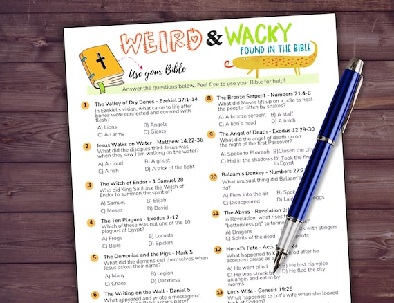 Bible Games for Teens, Unique Bible Trivia Game, Bible Verse Game for Youth Groups and Kids, Youth Ministry Game, Church Game Night Ideas