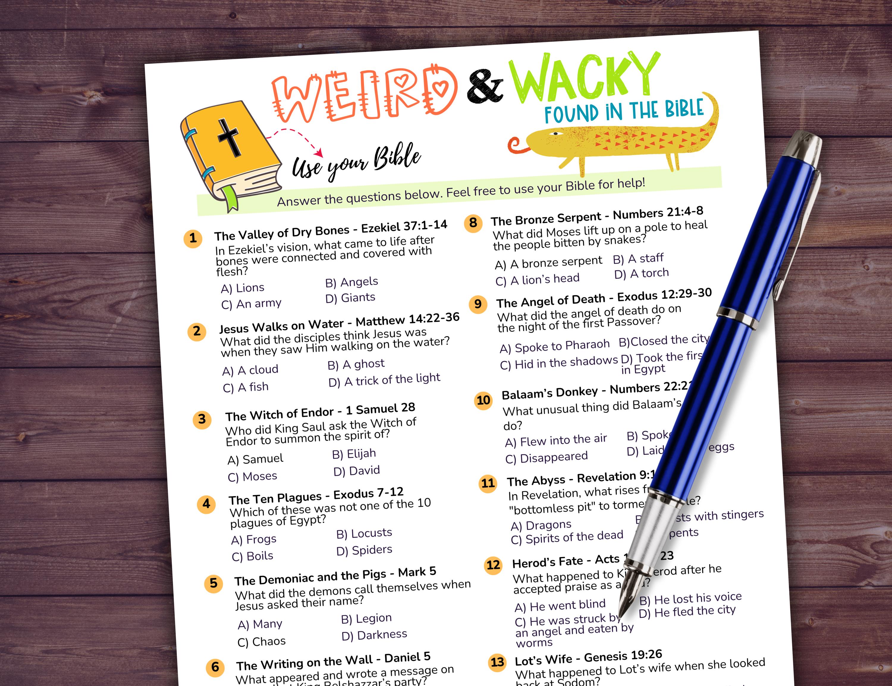 Bible Games for Teens, Unique Bible Trivia Game, Bible Verse Game for Youth Groups and Kids, Youth Ministry Game, Church Game Night Ideas