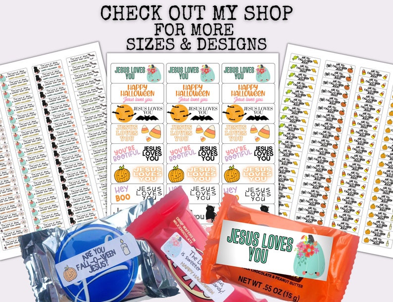 Christian Halloween, Printable Stickers Labels for Candy, Christian ...
