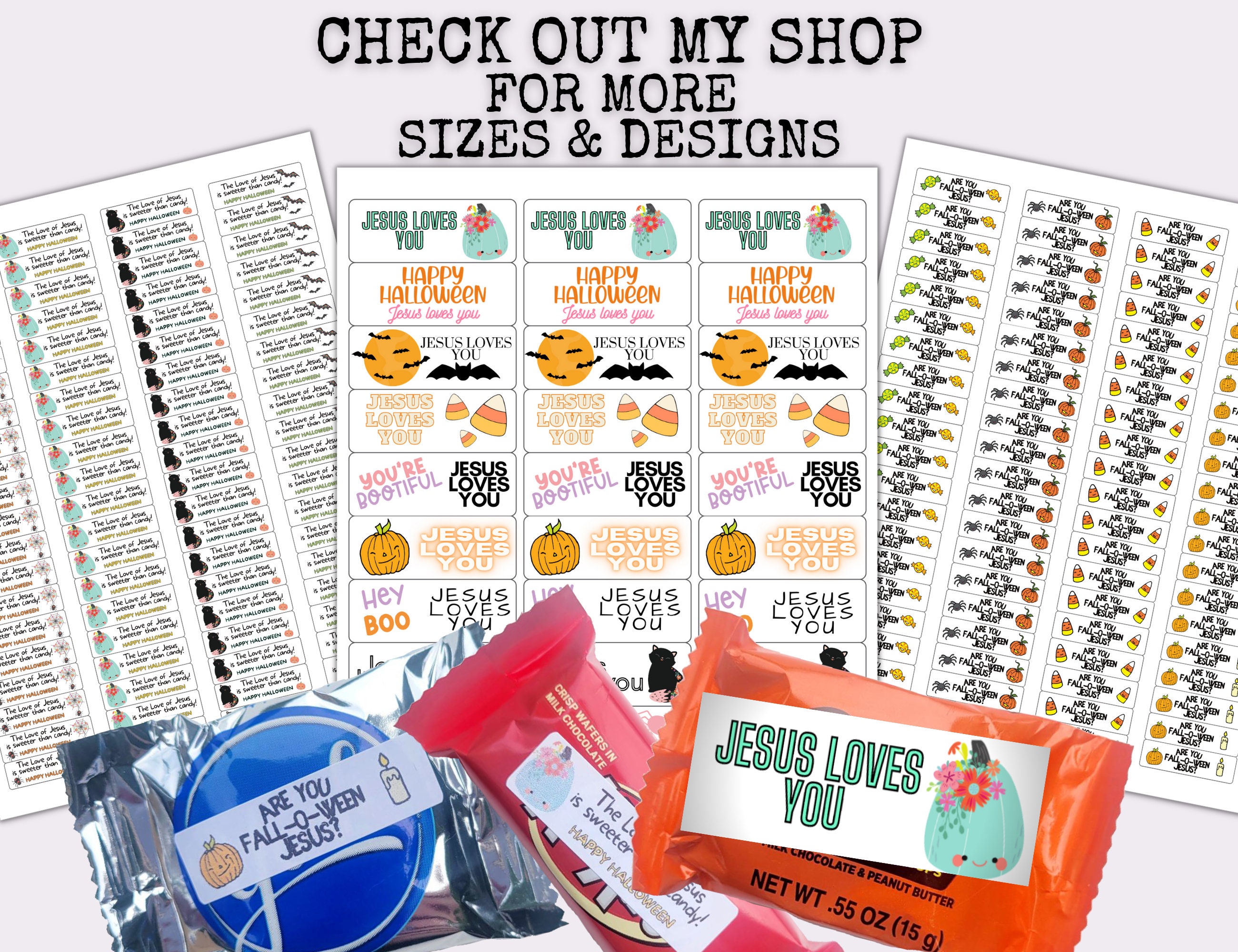 Christian Halloween Printable Stickers Labels for Candy - Etsy