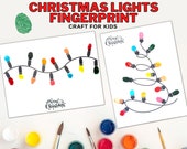 Christmas Tree Lights Fingerprint Craft, Thumbprint Craft for Kids, Christmas Craft