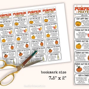 Pumpkin Prayer Bookmark, Pumpkin Gospel, Trunk or Treat ideas, Pumpkin Carving Christian Halloween, Halloween Pumpkin Prayer Christian image 3