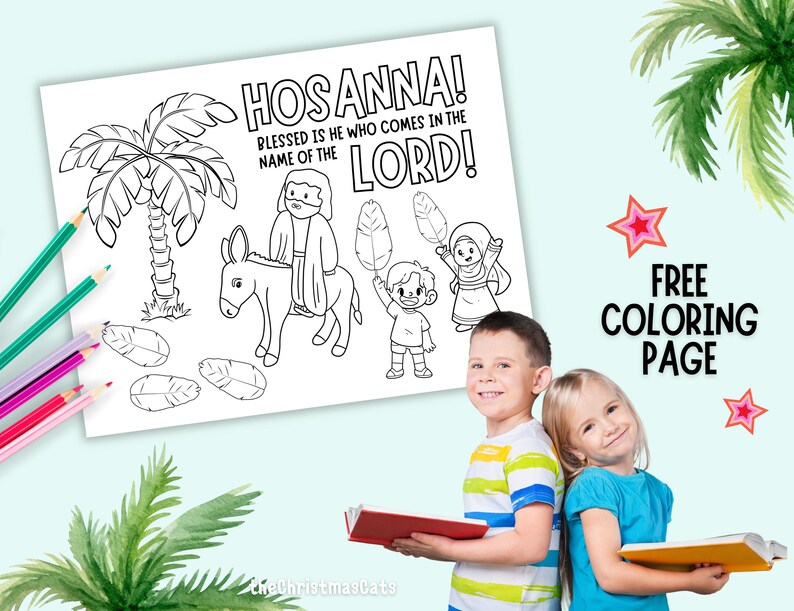 Palm Sunday Craft Activity for Kids Holy Week Activity, Palm Sunday Coloring Download Printable Easter Story Coloring Craft Christian Easter image 4