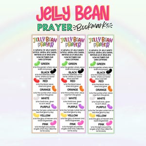 Jelly Bean Prayer, Jelly Bean Poem Printables, Easter Bookmarks for Kids, Jelly Bean Gospel, Easter Prayer, Sunday School Easter Activity