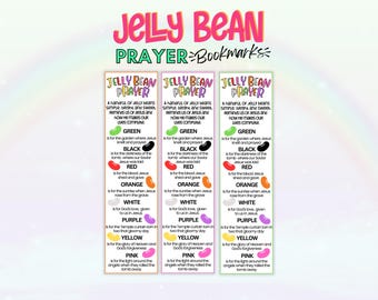 Jelly Bean Prayer, Jelly Bean Poem Printables, Easter Bookmarks for Kids, Jelly Bean Gospel, Easter Prayer, Sunday School Easter Activity