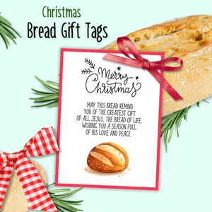 Jesus is the Bread of Life Gift Tags, Homemade Bread Gift Tags for Christmas, Christmas Bread Baking Gift Tags, Ministry Gift, Scripture Tag