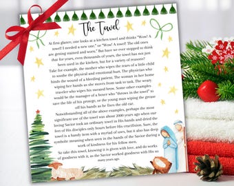 The Towel Story Christmas Tag, The Towel Christmas Poem, The Towel Gift Tags, Gift Tags for Towels, Christian Christmas Gift Tags, Religious