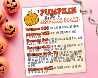 Romans Road Salvation Tract for Halloween Gospel Tracts, Plan of Salvation Printable Christian Halloween, Trunk or Treat Gift Tags for Kids
