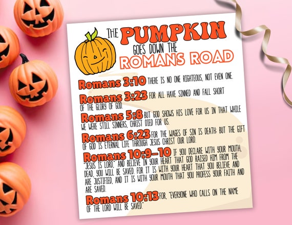 Romans Road Salvation Tract for Halloween Gospel Tracts, Plan of Salvation Printable Christian Halloween, Trunk or Treat Gift Tags for Kids