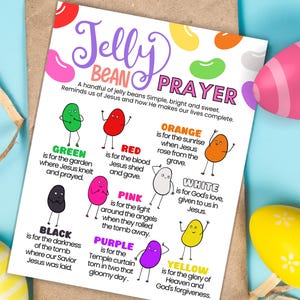 Jelly Bean Prayer Tags, Jelly Bean Poem Printables, Kids Easter Treat Tags, Jelly Bean Gospel, Easter Prayer, Sunday School Easter Activity