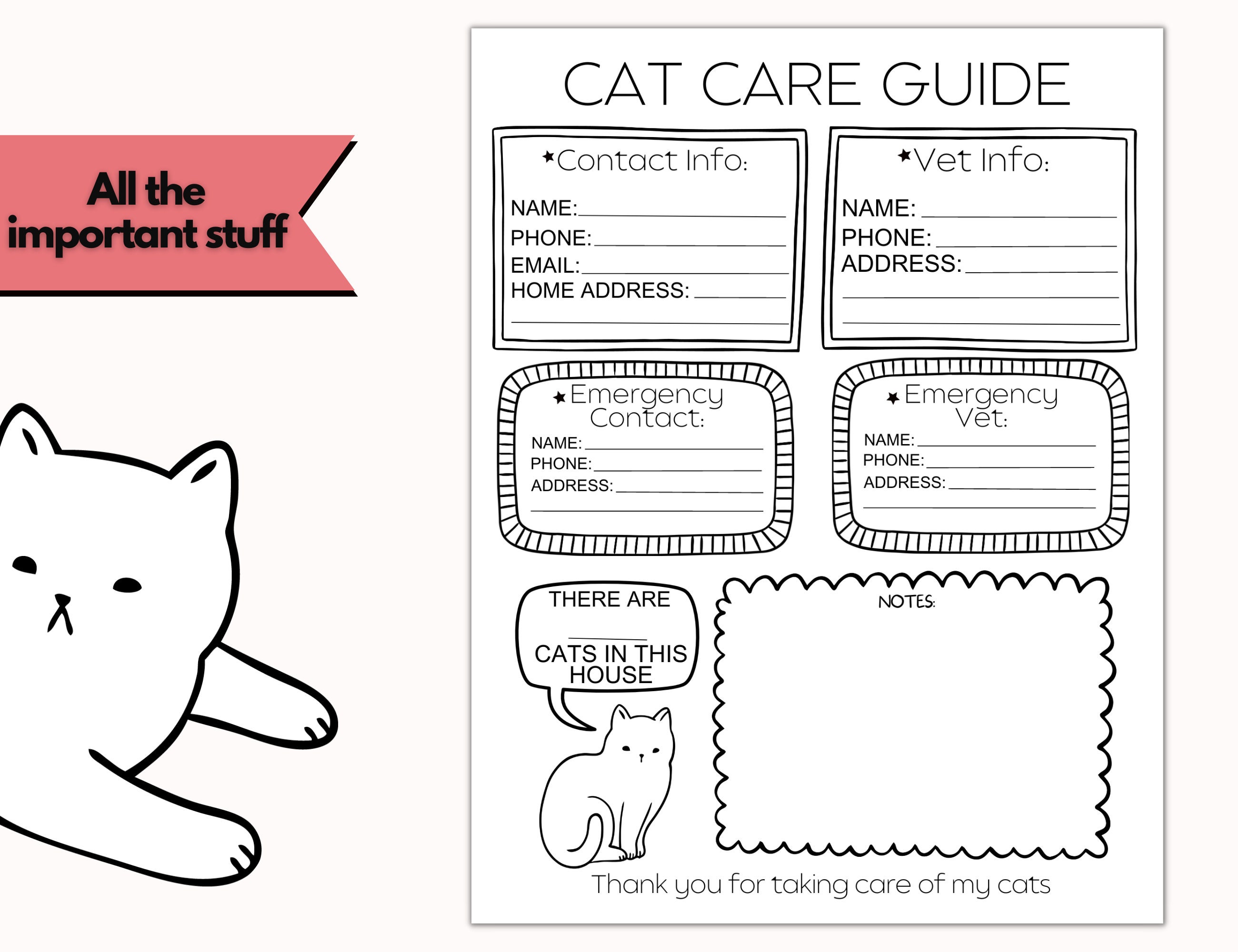 printable-cat-sitter-notes-pet-sitter-notes-pet-sitter-etsy