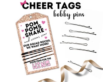 Cheerleader Good Luck Favor Tags Cheer Survival Kit, Cheerleader Favor Game Day Treats for Cheerleader, Competiton Day Cheerleading Gift