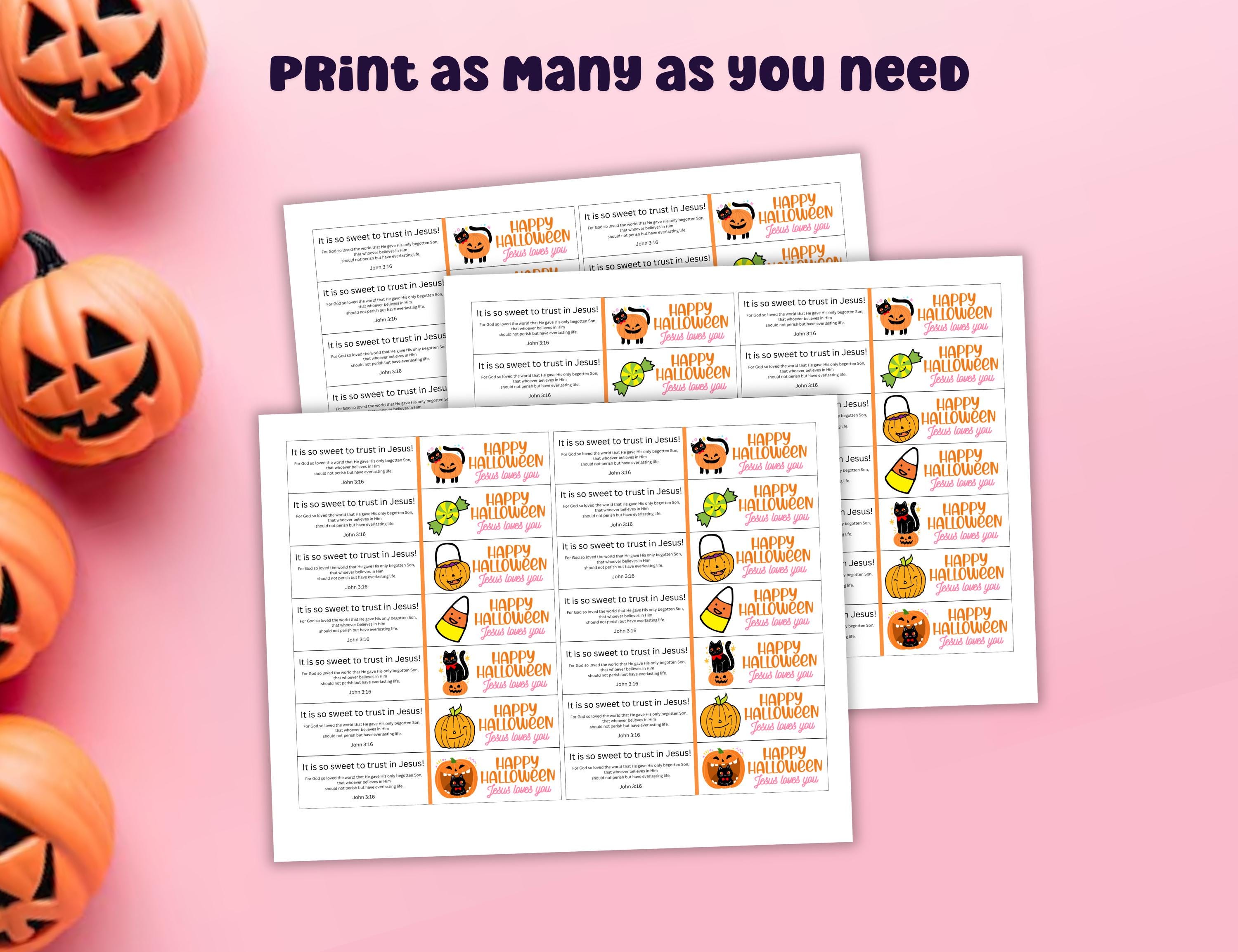 Christian Halloween Tags for Candy, Scripture Candy, Gospel Candy ...