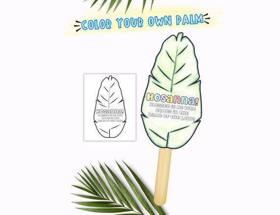 Palm Sunday Craft Activity for Kids Holy Week Activity, Palm Sunday Coloring Download Printable Easter Story Coloring Craft Christian Easter