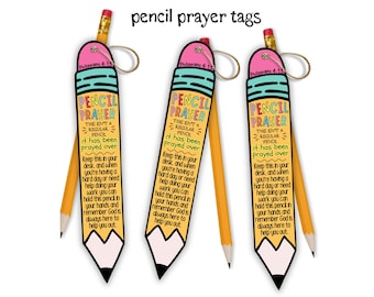 Bleistift-Gebetsanhänger, Schulgeschenk für Lehrer & Schüler, Schulgebet, Rucksack-Segen, Bleistift-Segensanhänger, Kirchengeschenk