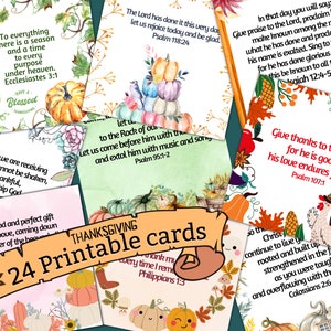 Thanksgiving-Gebetstafel mit Bibelversen, druckbare Schriftkarten, christliche Thanksgiving-Traktate zum Verteilen, Dankbarkeitskarten-Gebetsset