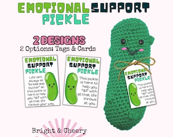 Emoties en kaarten augurken, tags voor handgemaakte gehaakte augurken, gehaakte augurktags amigurumi-tags en kaart, afdrukbare gehaakte tag