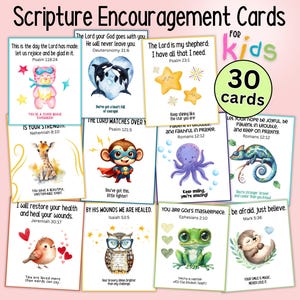 Cadeau cancer pour enfants, cartes bibliques pour enfants atteints de cancer, cartes d'encouragement pour enfants atteints de cancer, versets bibliques pour enfants atteints de cancer