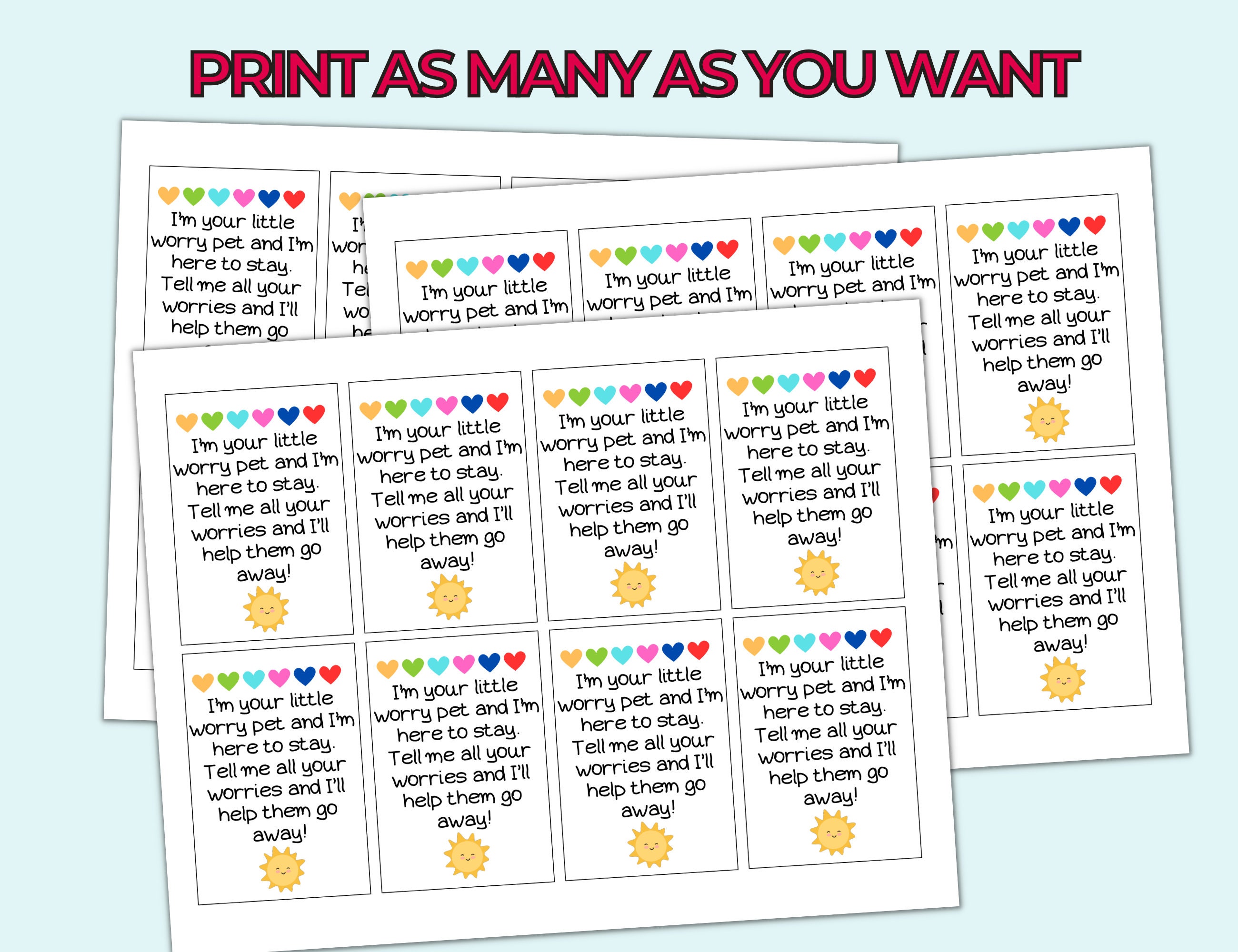 Worry Buddies Pet Tags & Worry Pet Cards for Crochet Pets, Loom Pets ...