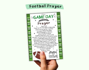 Football Prayer Cards, Christian Game Day Football Team Gifts, Prayer Cards for Athletes and Coaches, Football Blessing Cards, Prayer Quotes