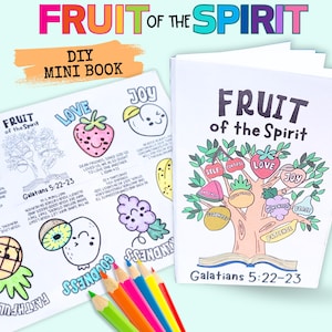 Fruit of the Spirit Kids Activity, Fruit of the Spirit Craft, Printable Fruit of the Spirit Sunday School, Fruit of the Spirit Coloring Page