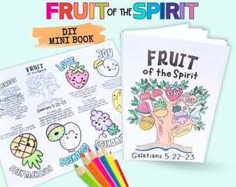 Fruit of the Spirit Kids Activity, Fruit of the Spirit Craft, Printable Fruit of the Spirit Sunday School, Fruit of the Spirit Coloring Page