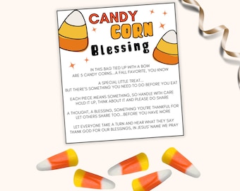 Candy Corn Blessing Tag, Candy Corn Gospel for Halloween, Candy Corn Prayer, Christian Halloween Ministry Tags, Thanksgiving Blessing Tags