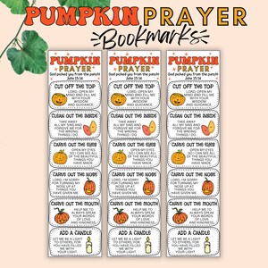 Pumpkin Prayer Bookmark, Pumpkin Gospel, Trunk or Treat Ideas, Pumpkin ...