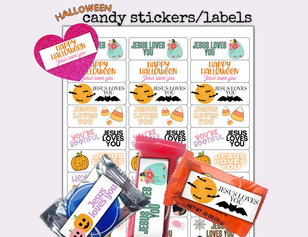 Christian Halloween, Printable Stickers Labels for Candy, Christian ...