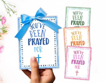 You've Been Prayed for Gift Card Tags, Christian Faith & Encouragement Gift Tags, Church Handouts, Ministry Handouts, Prayer Outreach Cards
